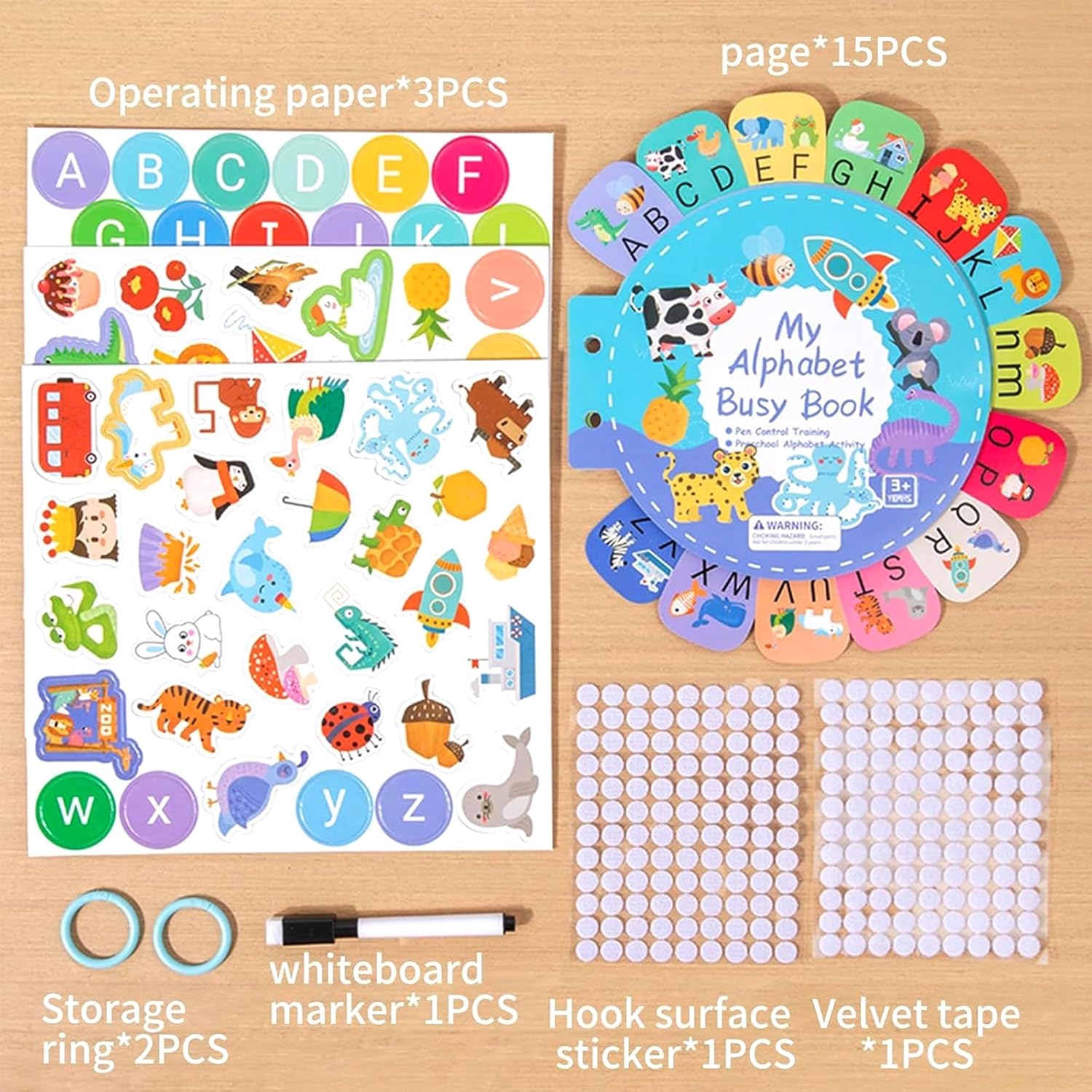 Be2BeKidz Alphabet Learning Busy Book for Toddlers 1–3 | Montessori ABC Activity Book for Kids | Babybus Style Educational Toy for Preschool Learning & Fine Motor Skills Development