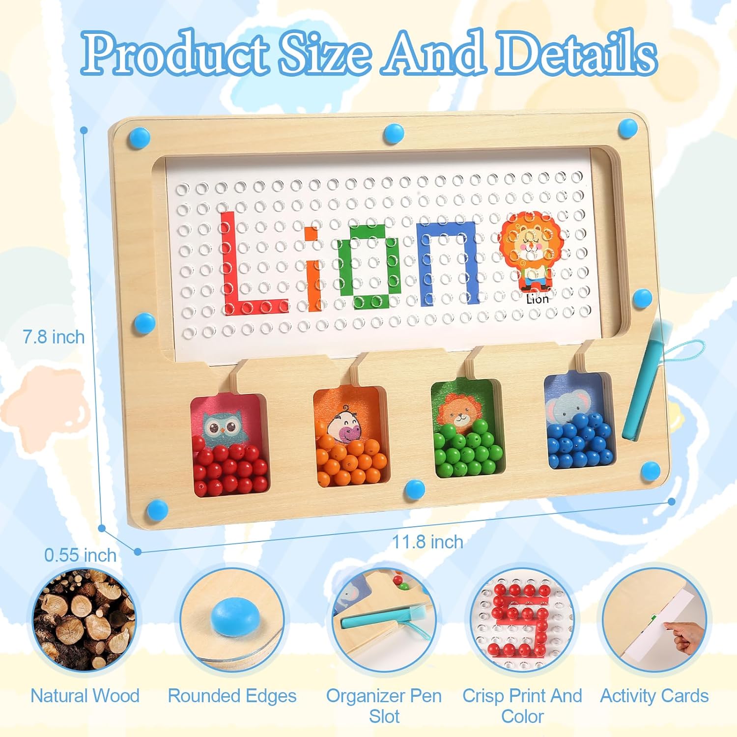 Fidtoy Laberinto Magnético Juguete Montessori para Niños Pequeños Tabla de Aprendizaje del Alfabeto a Juego de Colores Habilidades Motoras Finas Rompecabezas Educativo Juguete Silencioso de Viaje Regalo