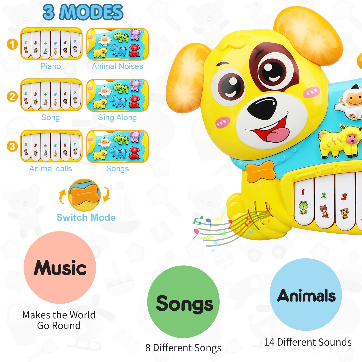 Fidtoy Piano Musical pour Chiens Jouet Musical pour Bébés de 0 à 36 Mois