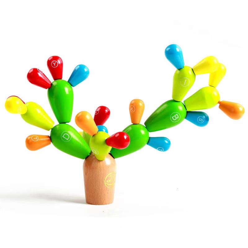 Wooden Aphabet Cactus - Fine motor skills toys