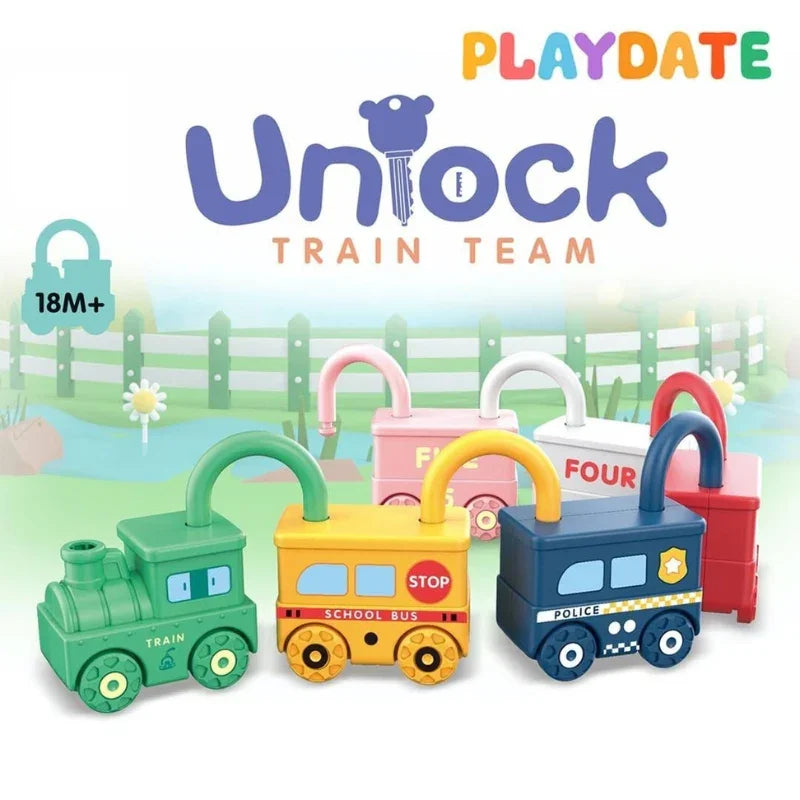 Fidtoy Unlock Train Team – Multiple Train Carriage With Locks for Kids