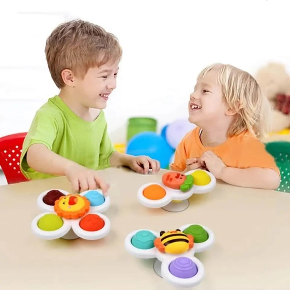 Fidtoy Jouet de bain rotatif pour baignoires – Jouet sensoriel rotatif à ventouse pour tout-petits et bébés