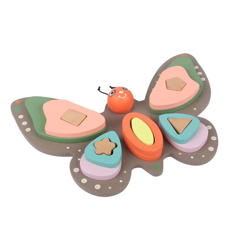 Wooden Butterfly Shape Matching- Fine motor skills toys
