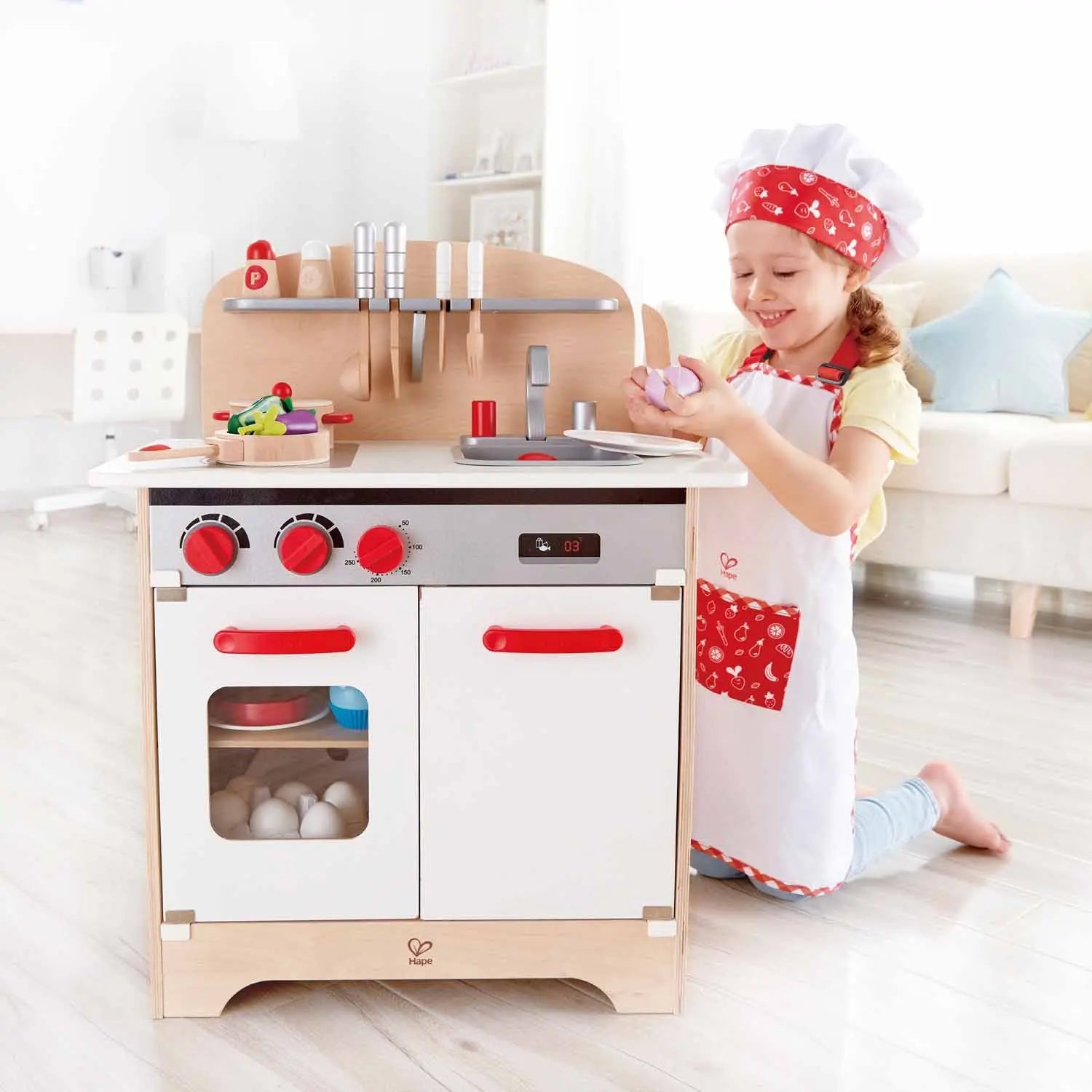 Fidtoy - Set de Costume de Chef pour Enfants, Tenue de Jeu de Rôle de Cuisine avec Accessoires