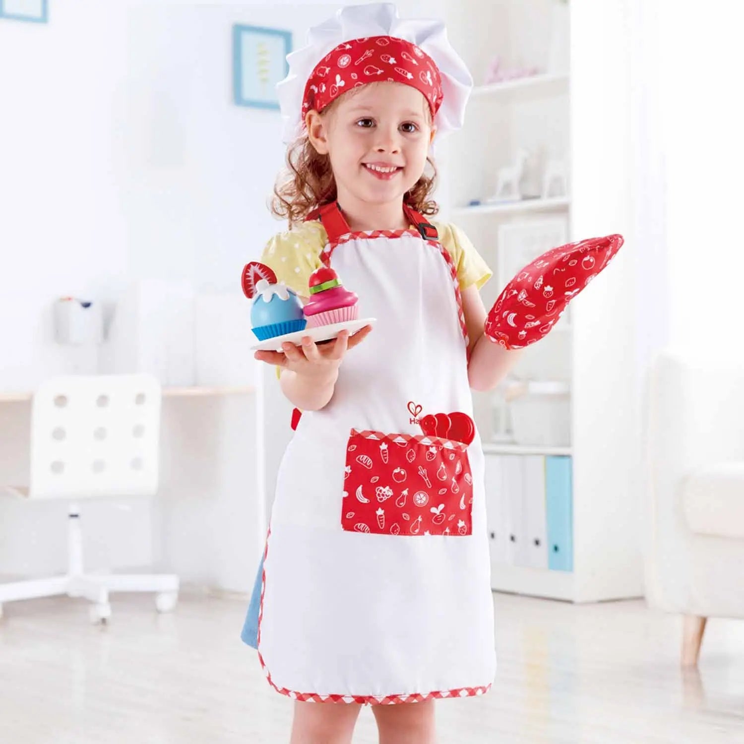 Fidtoy - Set de Costume de Chef pour Enfants, Tenue de Jeu de Rôle de Cuisine avec Accessoires