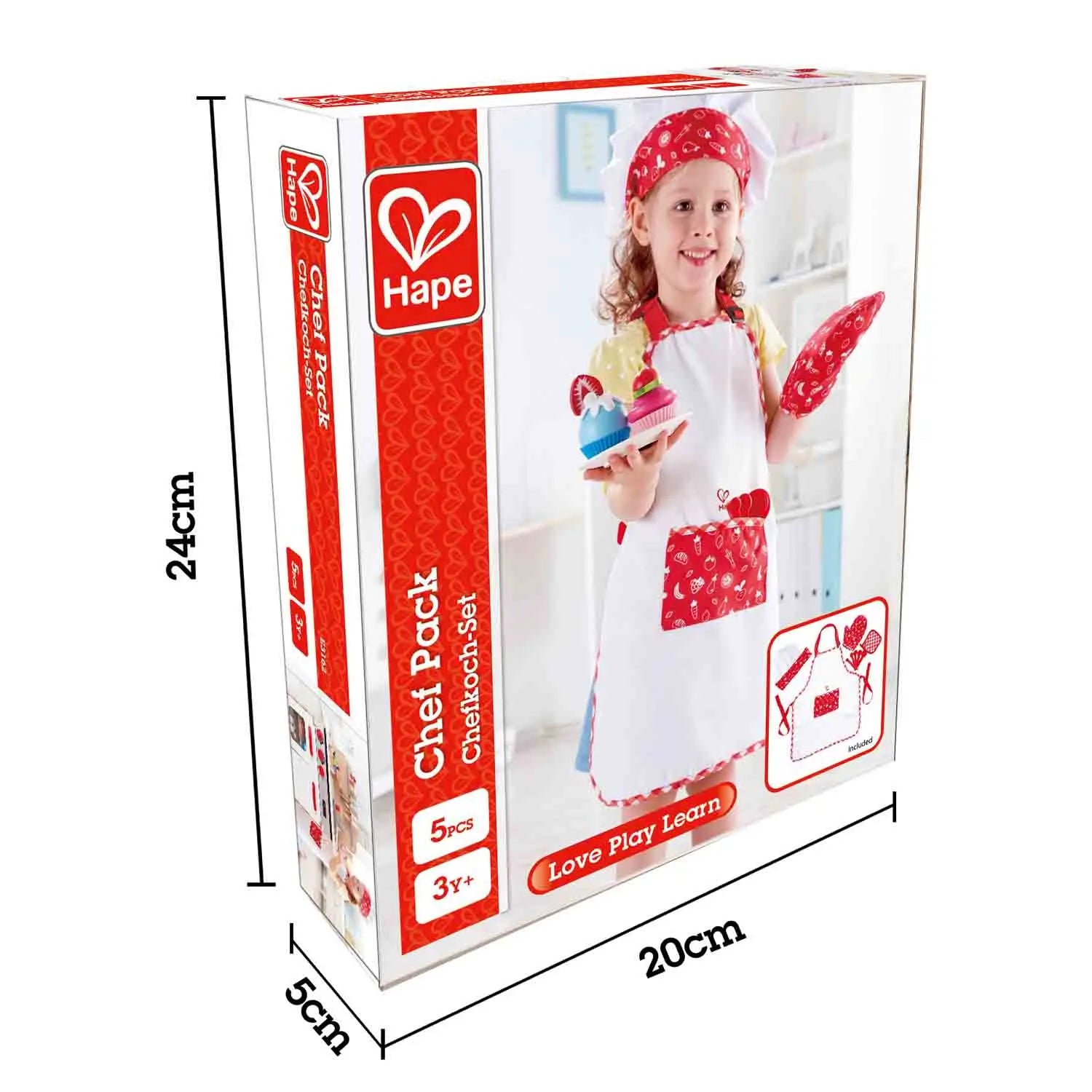 Fidtoy - Set de Costume de Chef pour Enfants, Tenue de Jeu de Rôle de Cuisine avec Accessoires