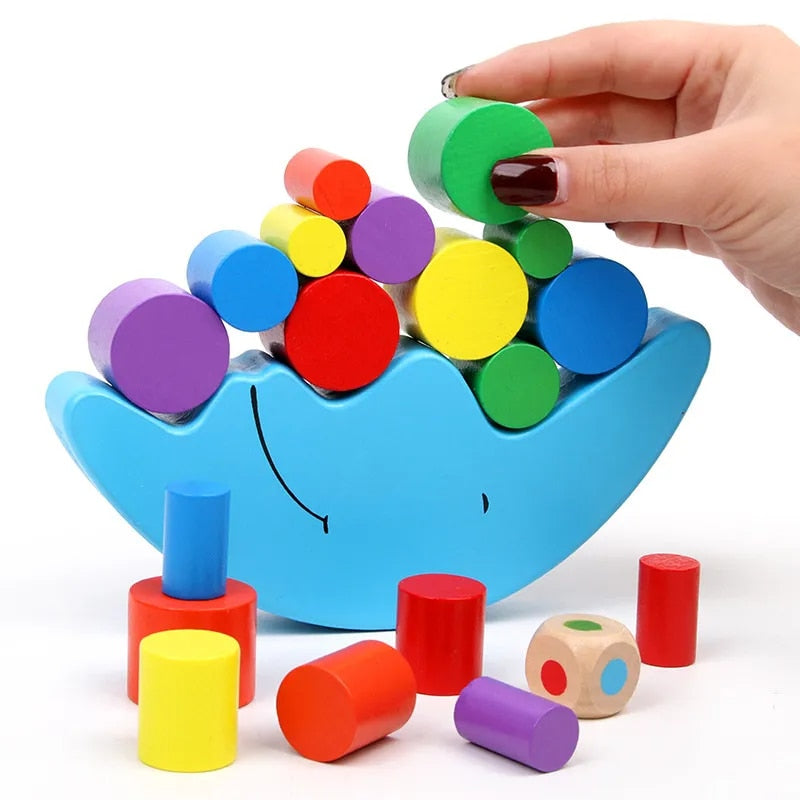 Fidtoy Jeu d'équilibre en bois « Lune » pour enfants – Jouet éducatif Montessori pour l'équilibre – À partir de 3 ans