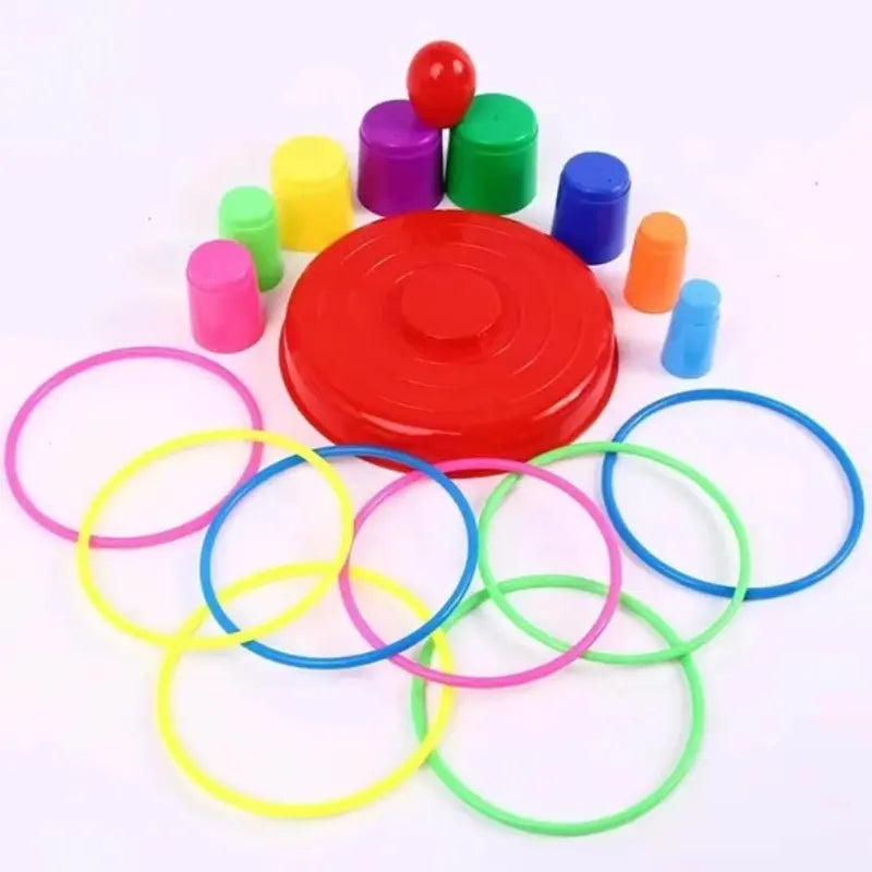 Fidtoy Toss and Catch Ring Game Set – Indoor Outdoor Family Activity Toy