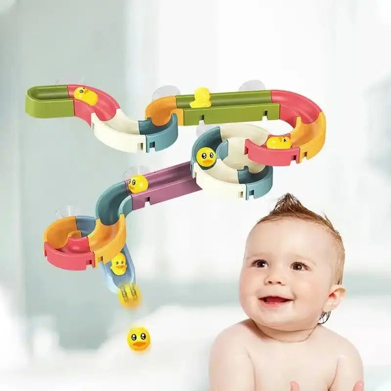 Fidtoy Pato con Ventosa para Bañera, Tobogán de Juguete – Juguetes Interactivos para Bañera para Niños Pequeños