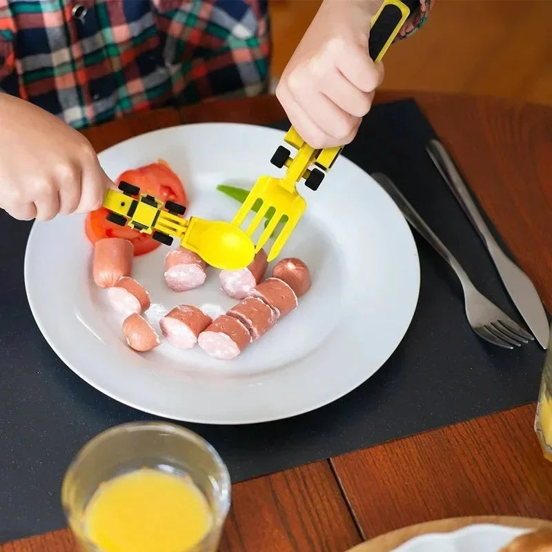 Construction Dinner Set™ - No More Mealtime Struggles - Creative Cutlery Set