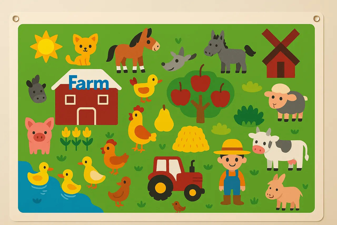 Fidtoy Interactive Farm Kit – Montessori Felt Board for Toddlers’ Storytelling & Early Learning
