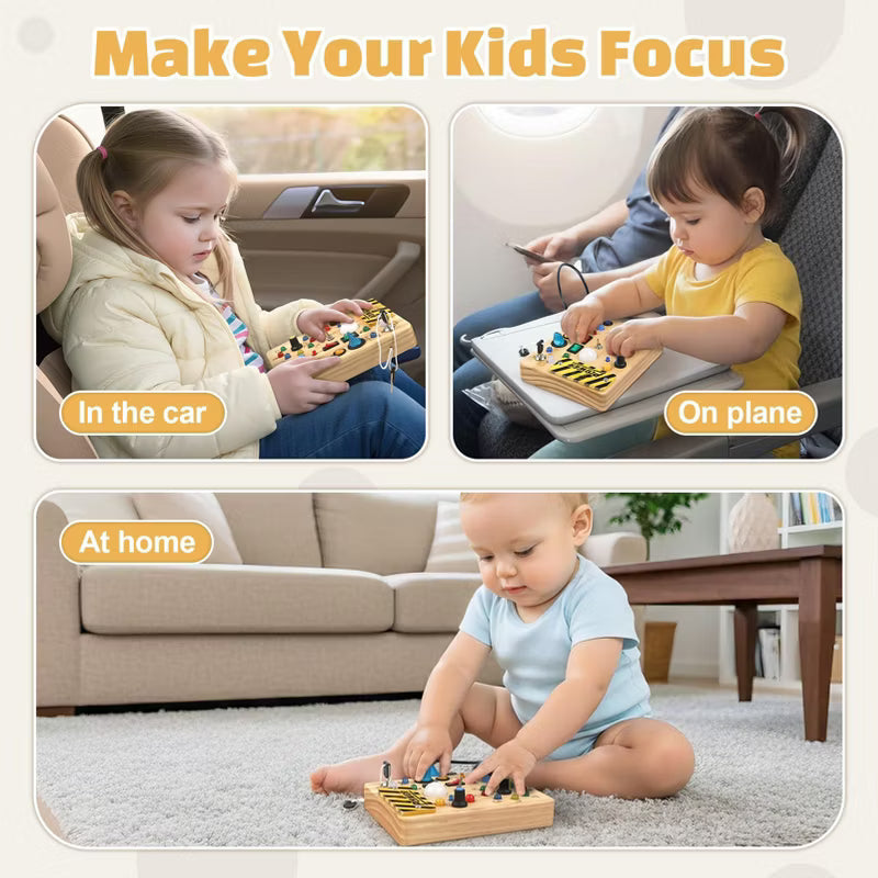 LED Montessori Busy Board - Sensory Learning Toy for Toddlers
