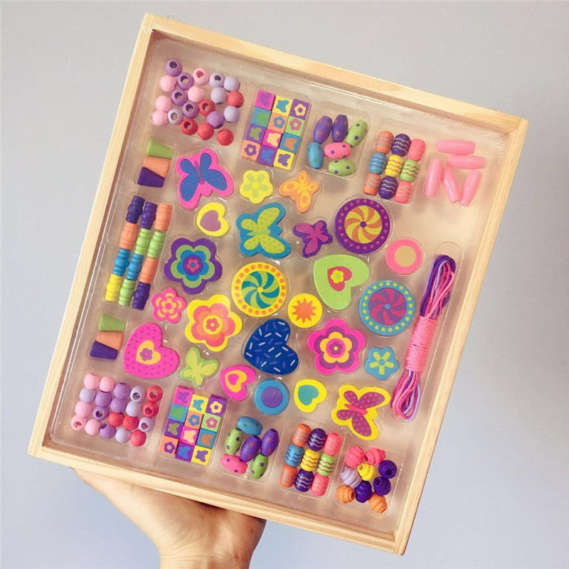 Fidtoy Butterfly Wooden Bead Set for Kids Jewelry Making
