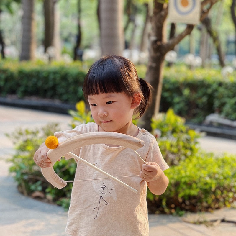 Wooden Bow and Arrow Toy Set