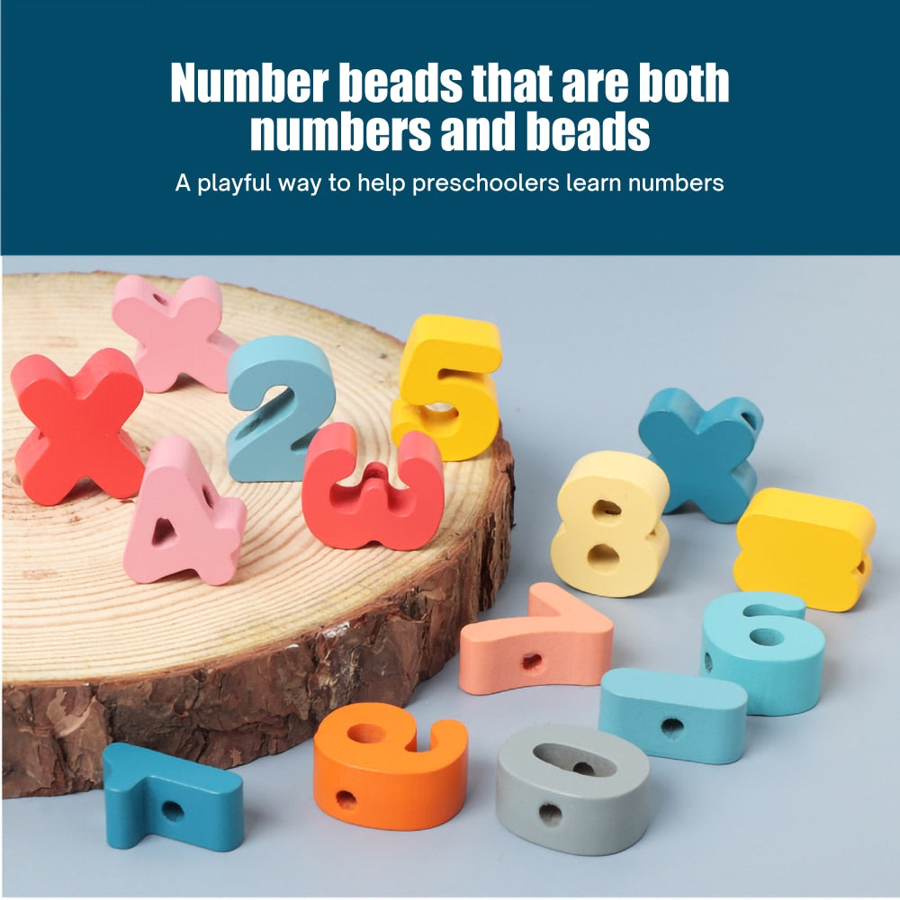 Fidtoy Perles à Enfiler en Bois pour Tout-Petits | Jouet d'Apprentissage Montessori pour la Motricité Fine