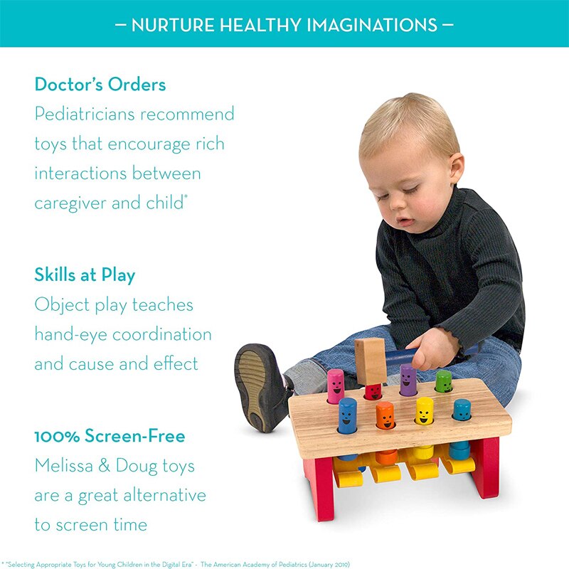 Jouets en bois pour enfants : Table de percussion amusante