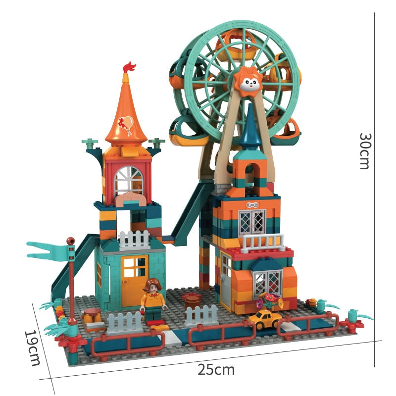 Juego de bloques de construcción Fidtoy Car Run – Pista de canicas Juguete de construcción STEM para niños
