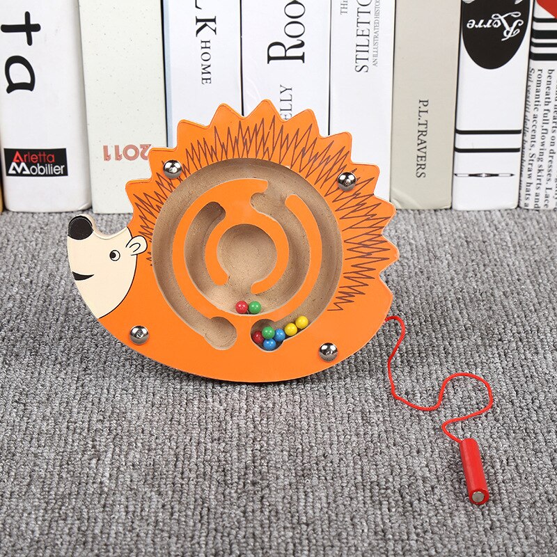 Fidtoy Jouet labyrinthe magnétique en bois pour tout-petits – Puzzle éducatif Montessori STEM pour la coordination œil-main, la motricité fine et l'apprentissage précoce (6-24 mois)