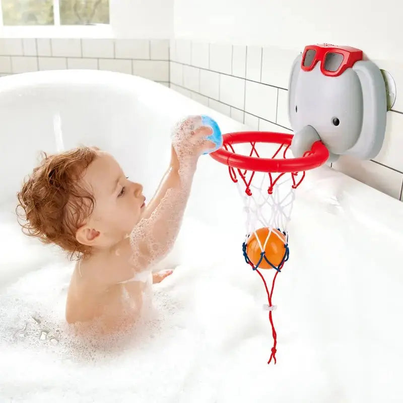 Fidtoy Juguete de elefante de baloncesto para la hora del baño, juego de agua para niños pequeños