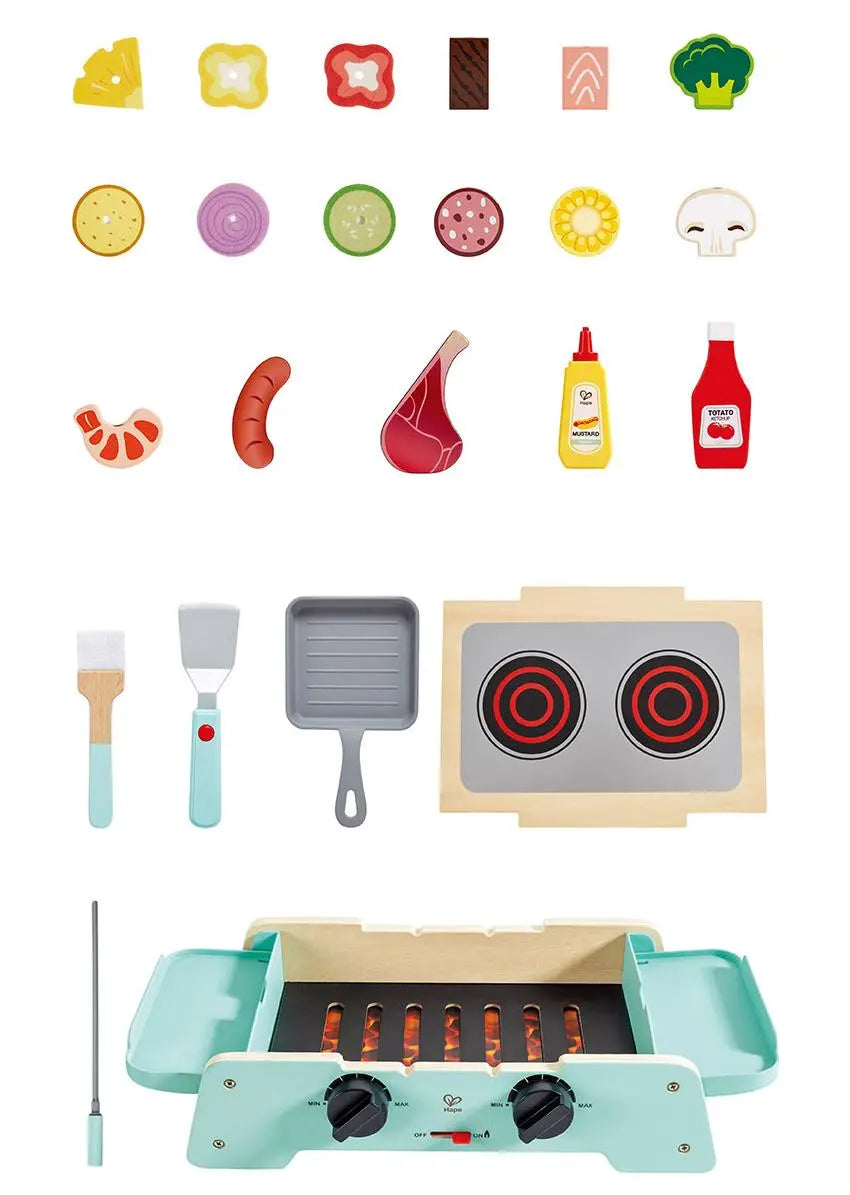 Juego de cocina de juguete Fidtoy Pretend Play BBQ Grill con efectos de sonido