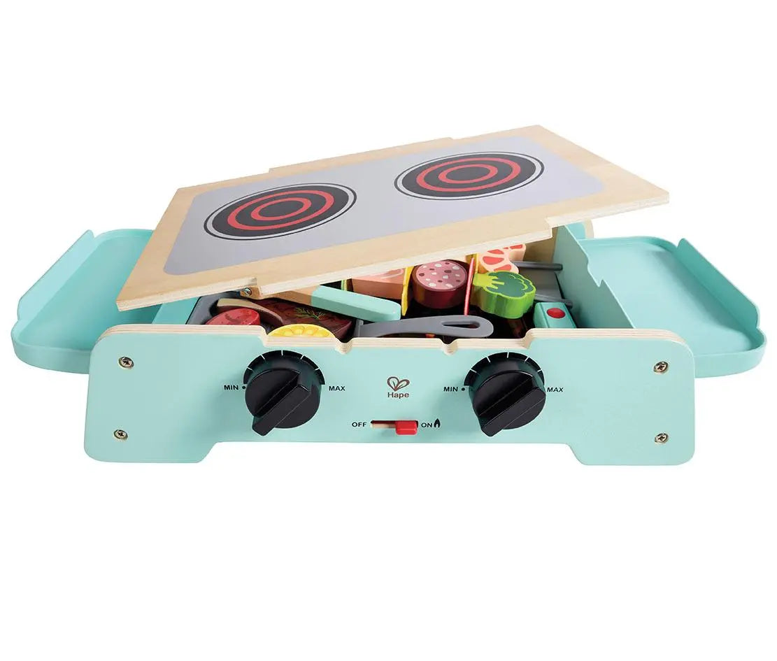 Juego de cocina de juguete Fidtoy Pretend Play BBQ Grill con efectos de sonido
