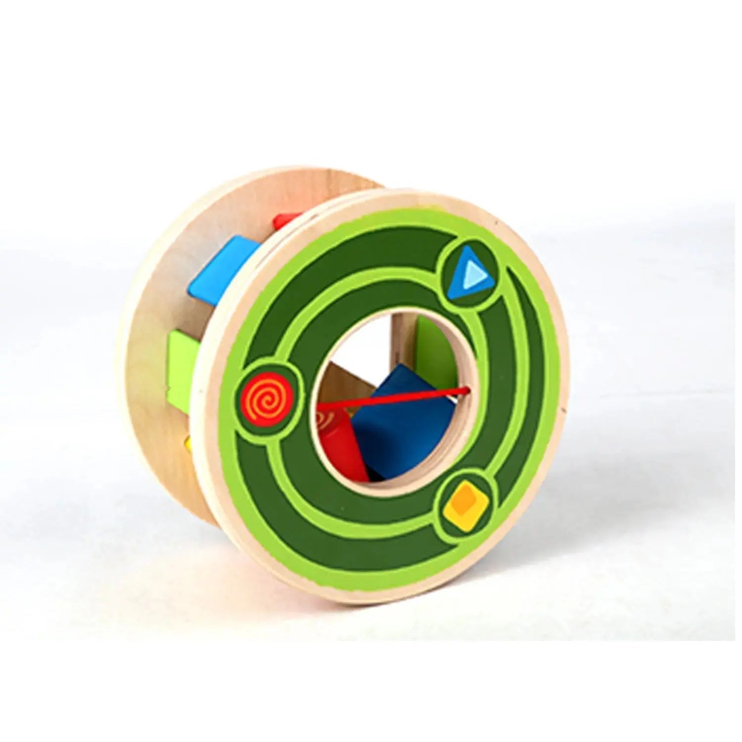 Fidtoy Wooden Snail Pull Toy Shape Sorter Toddler Learning Toy