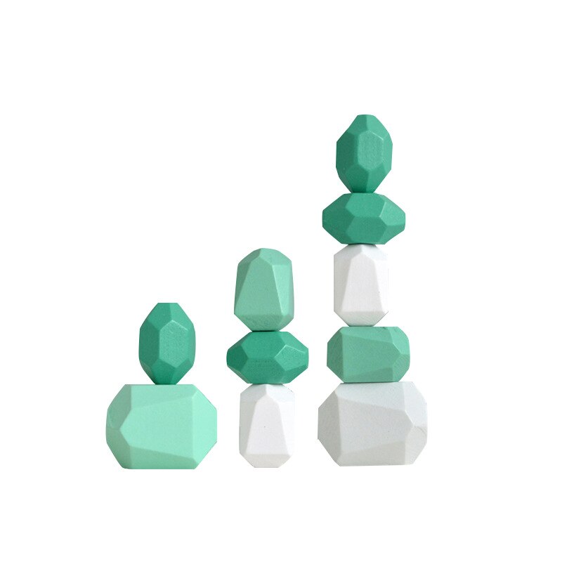 Fidtoy Wooden Stacking Polyhedron Blocks – Montessori Educational Toy for Kids 3+