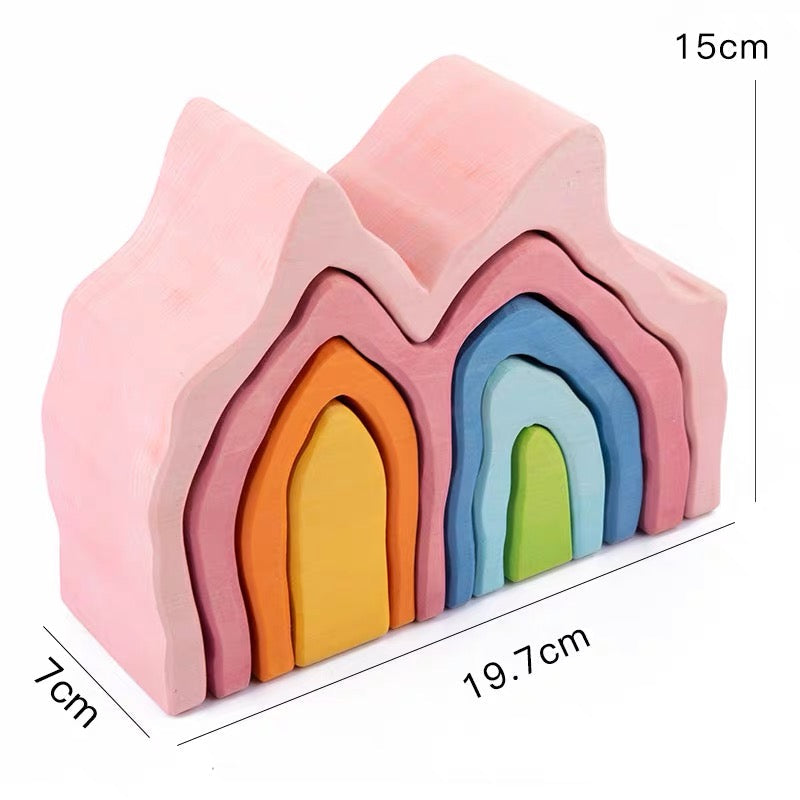 Bloques de madera apilables de la Gran Barrera de Coral para decoración de sala de juegos