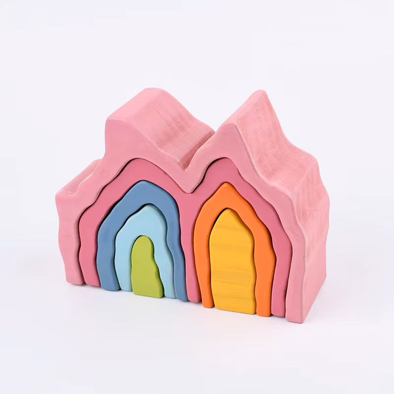 Bloques de madera apilables de la Gran Barrera de Coral para decoración de sala de juegos