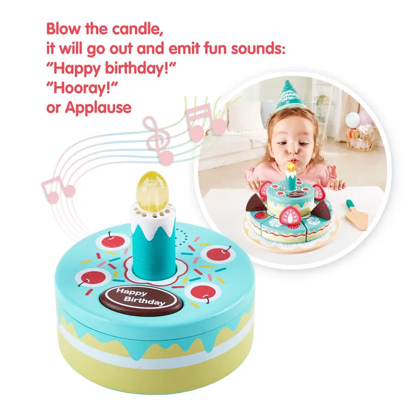 Fidtoy Interactive Birthday Cake Toy Light Sound Pretend Play Set