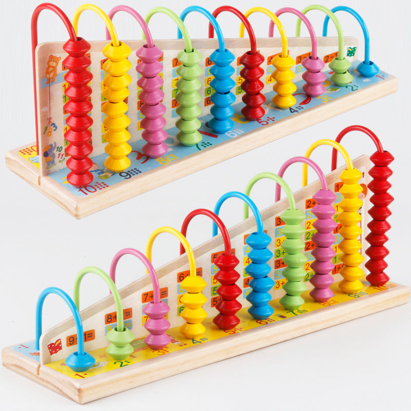 Planche d'apprentissage Abacus Fidtoy en bois avec jeu d'association de couleurs