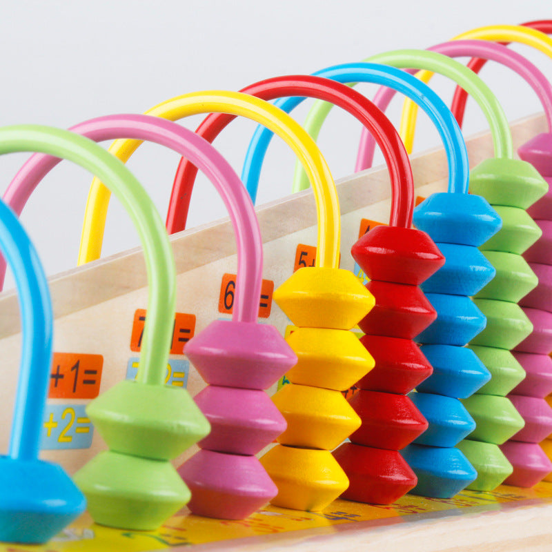 Planche d'apprentissage Abacus Fidtoy en bois avec jeu d'association de couleurs
