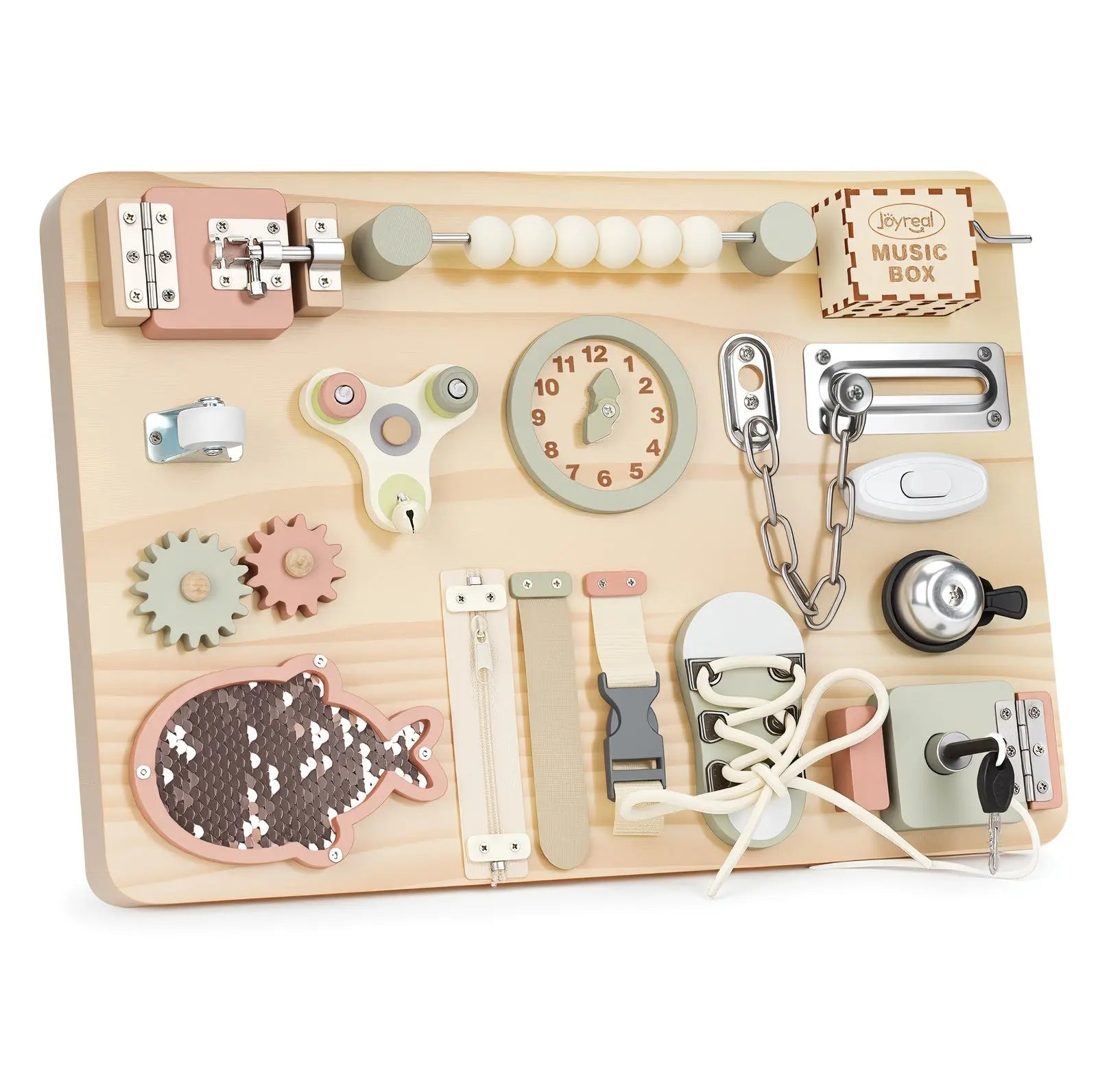 Montessori Busy Board for Kids | Interactive Wooden Sensory Toy