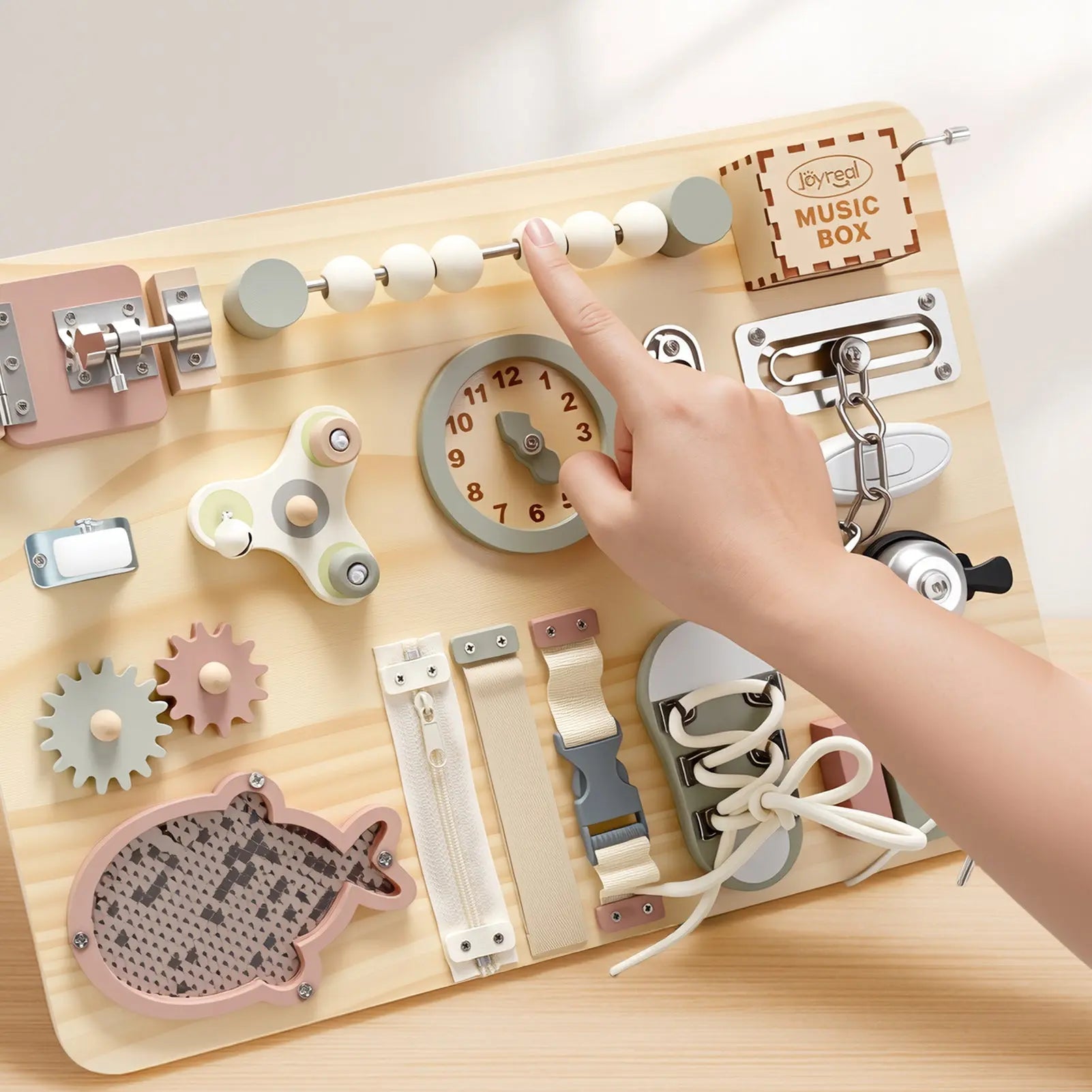 Montessori Busy Board for Kids | Interactive Wooden Sensory Toy