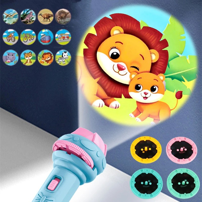 Fidtoy Projecteur d'histoires pour enfants – Lampe de projection d'histoires pour le coucher avec 10 disques d'histoires