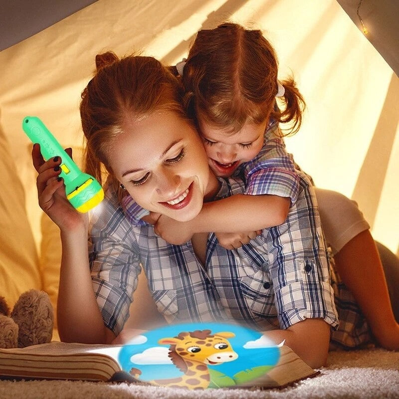 Fidtoy Projecteur d'histoires pour enfants – Lampe de projection d'histoires pour le coucher avec 10 disques d'histoires