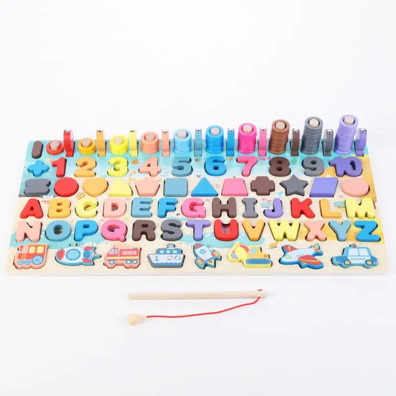 Fidtoy Kit Éducatif Montessori Langage et Chiffres – Jouet d'apprentissage en Bois pour Tout-petits