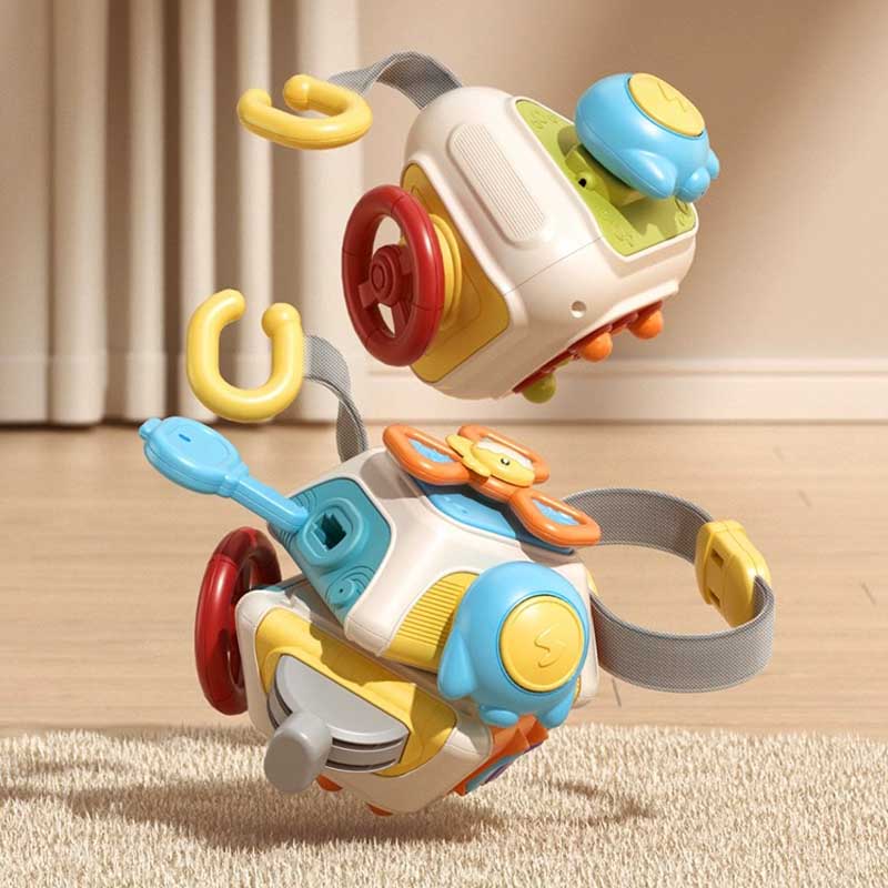 Fidtoy Montessori Busy Cube pour les tout-petits de 1 à 3 ans – Jouet sensoriel interactif pour le temps calme, les voyages et l'apprentissage précoce