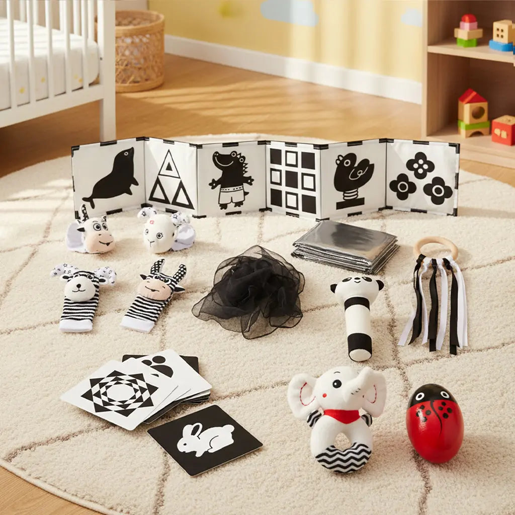 Black & White Sensory Toys for Newborns 0-6M - Early Development Set