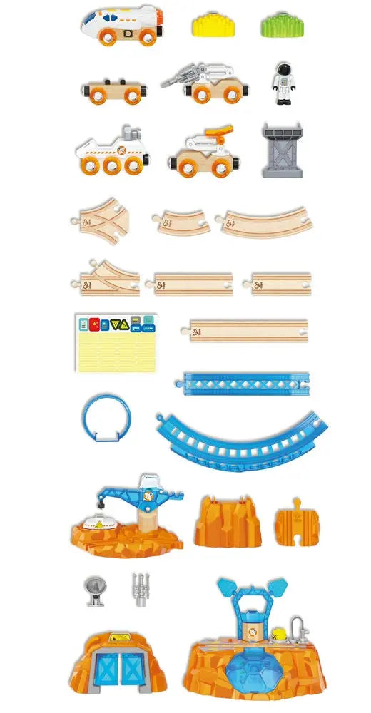 Ensemble de train spatial Fidtoy - Jeu d'exploration ferroviaire martienne