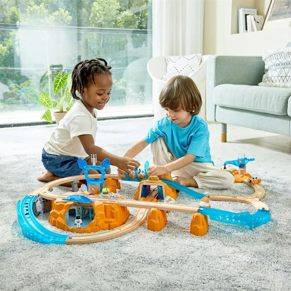 Ensemble de train spatial Fidtoy - Jeu d'exploration ferroviaire martienne