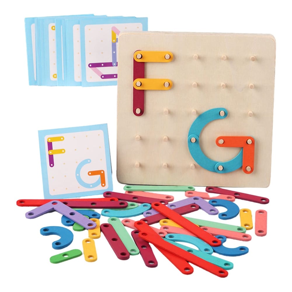 Rompecabezas de madera Montessori con tabla de clavijas - 104