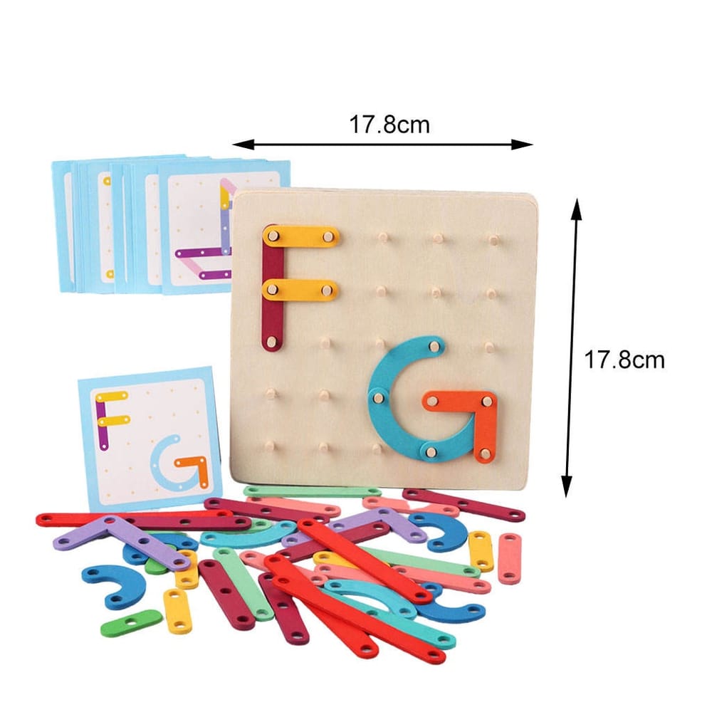 Rompecabezas de madera Montessori con tabla de clavijas - 104