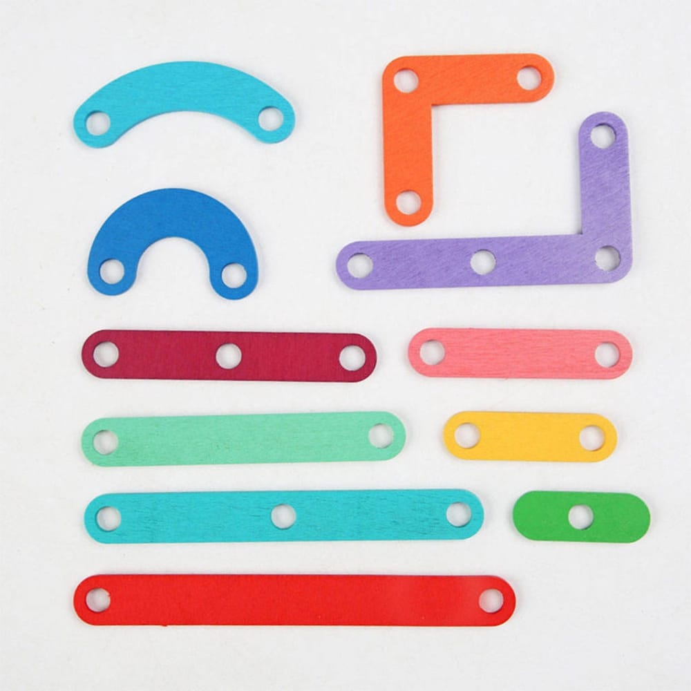 Rompecabezas de madera Montessori con tabla de clavijas - 104