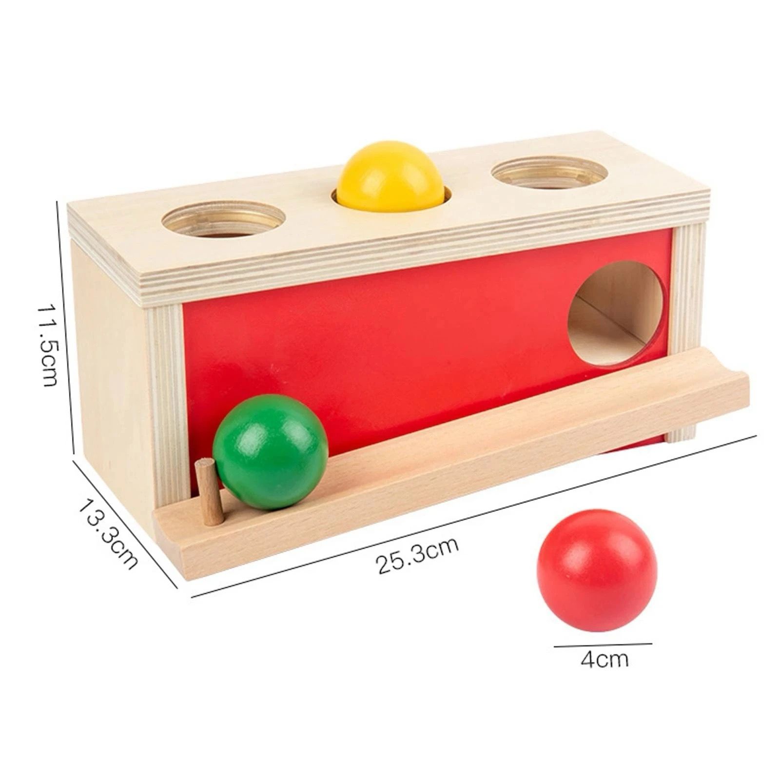 Boîte de permanence d'objet Montessori - Jouet en bois à pousser et faire glisser pour bébés et tout-petits