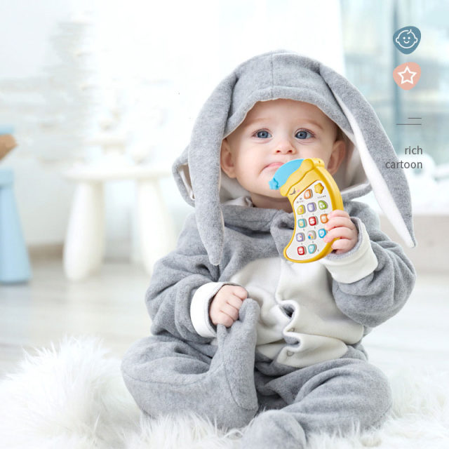 Fidtoy My First Light Mobile Phone Baby Phone Plastic Interactive Toy with Sounds Music Big Buttons Night Light for Toddlers 18M+