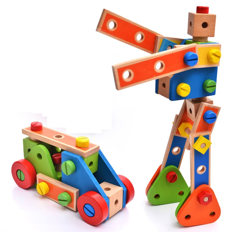 Juego de construcción de 70 piezas de bloques de madera, los mejores juguetes de construcción abierta para niños