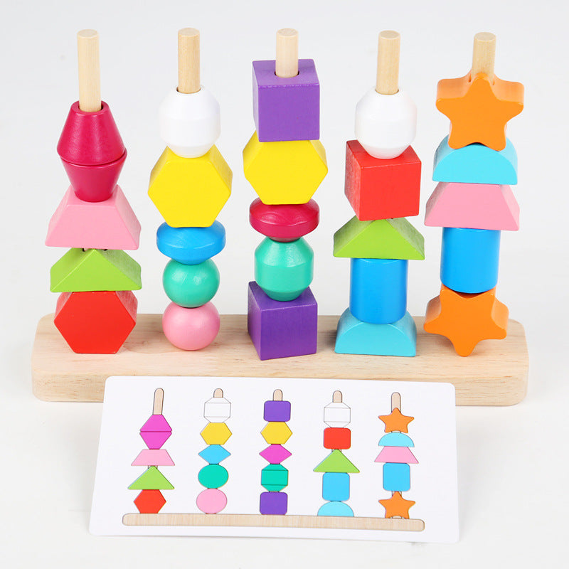 Jeu de perles de séquence Montessori à 5 colonnes