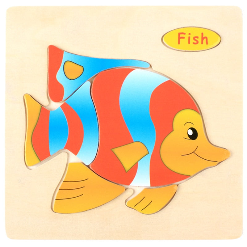 Montessori Wooden Cartoon Puzzles Set#1