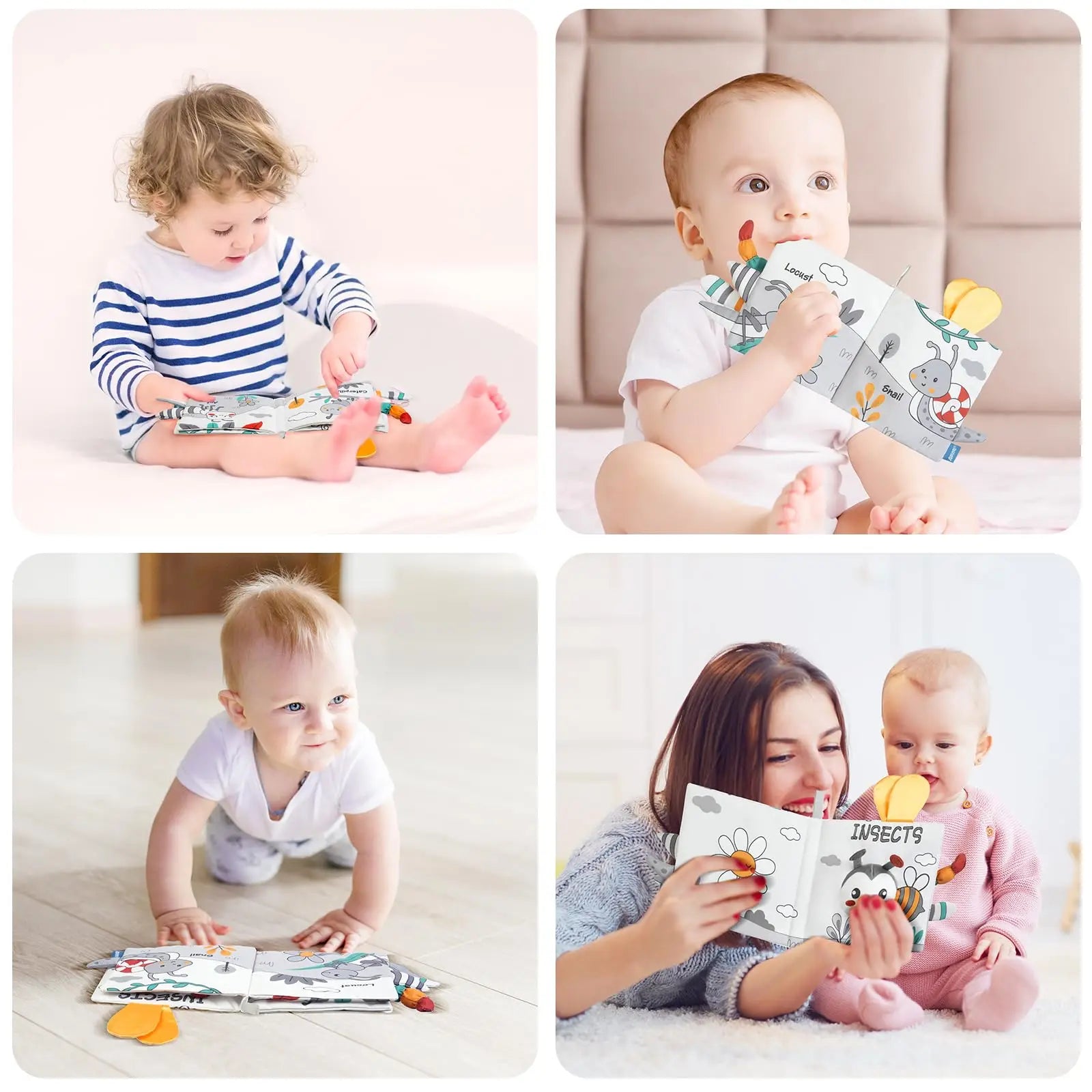 Fidtoy Soft 3D Crinkle Cloth Books | Sensory Learning Toy for Babies 0-12 Months